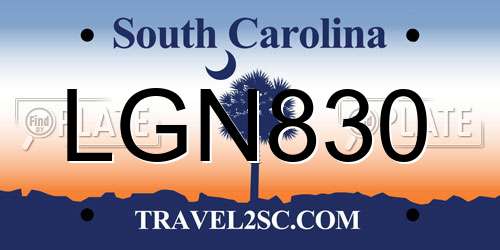 LGN830 South Carolina License Plate
