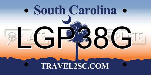 LGP38G South Carolina License Plate