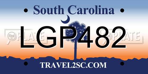 LGP482 South Carolina License Plate