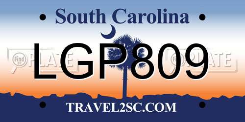 LGP809 South Carolina License Plate