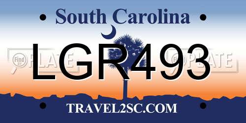LGR493 South Carolina License Plate