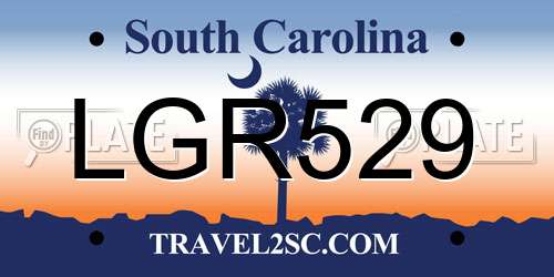 LGR529 South Carolina License Plate
