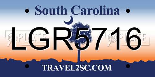 LGR5716 South Carolina License Plate