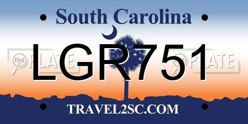 LGR751 South Carolina License Plate
