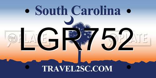 LGR752 South Carolina License Plate