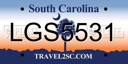 LGS5531 South Carolina License Plate