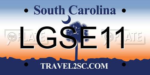 LGSE11 South Carolina License Plate