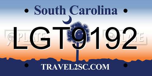 LGT9192 South Carolina License Plate