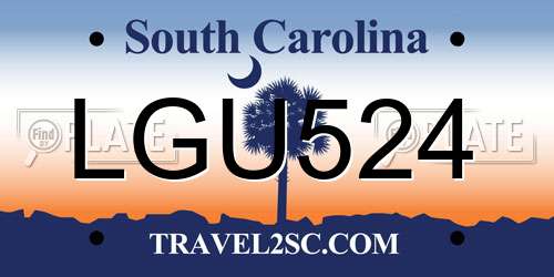 LGU524 South Carolina License Plate