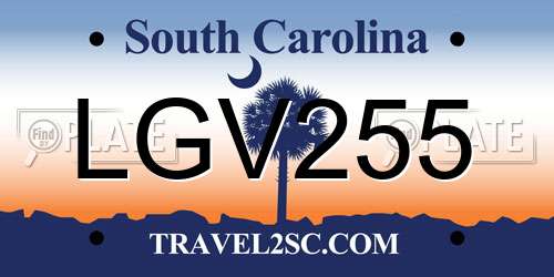 LGV255 South Carolina License Plate