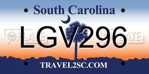 LGV296 South Carolina License Plate