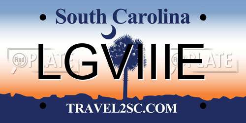 LGVIIIE South Carolina License Plate