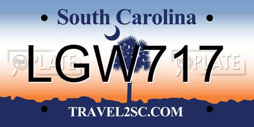 LGW717 South Carolina License Plate