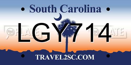LGY714 South Carolina License Plate