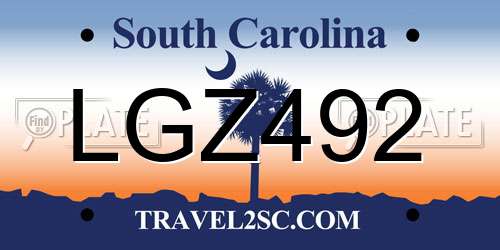 LGZ492 South Carolina License Plate