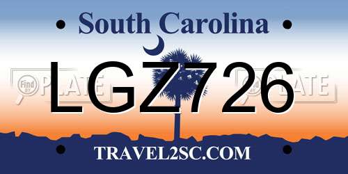 LGZ726 South Carolina License Plate