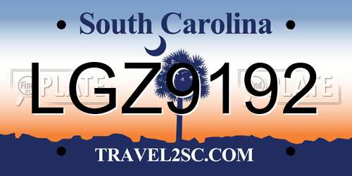 LGZ9192 South Carolina License Plate