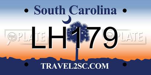 LH179 South Carolina License Plate