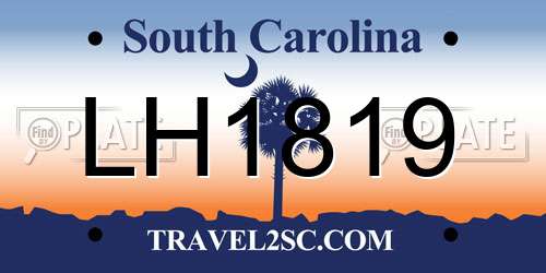 LH1819 South Carolina License Plate