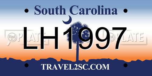 LH1997 South Carolina License Plate