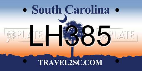 LH385 South Carolina License Plate
