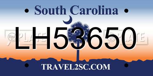 LH53650 South Carolina License Plate
