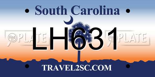 LH631 South Carolina License Plate