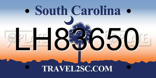LH83650 South Carolina License Plate