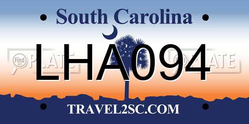 LHA094 South Carolina License Plate