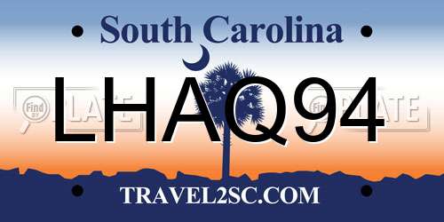 LHAQ94 South Carolina License Plate
