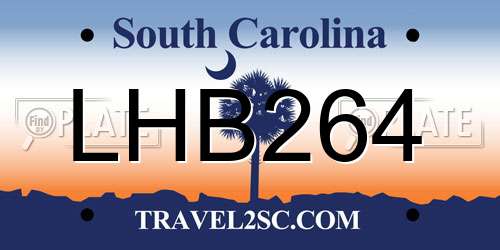 LHB264 South Carolina License Plate