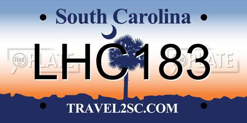 LHC183 South Carolina License Plate