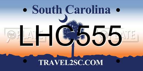LHC555 South Carolina License Plate