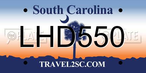 LHD550 South Carolina License Plate
