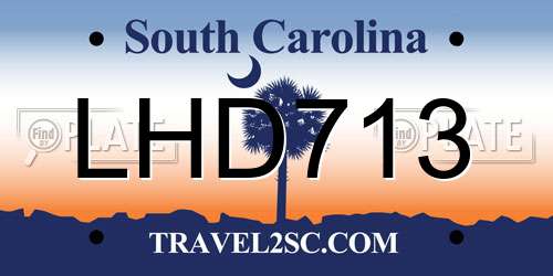 LHD713 South Carolina License Plate