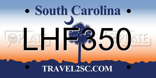 LHF350 South Carolina License Plate