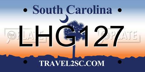 LHG127 South Carolina License Plate