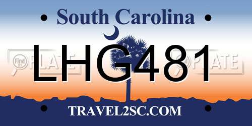 LHG481 South Carolina License Plate