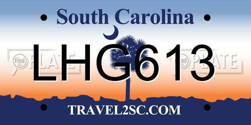 LHG613 South Carolina License Plate