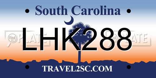 LHK288 South Carolina License Plate