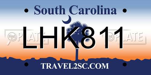 LHK811 South Carolina License Plate