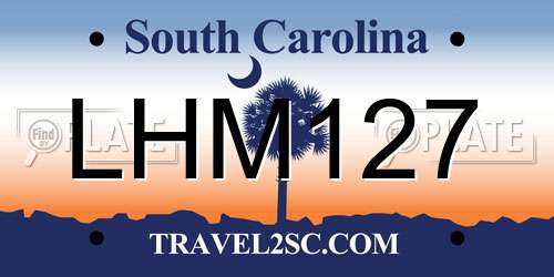 LHM127 South Carolina License Plate