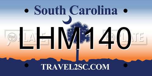LHM140 South Carolina License Plate
