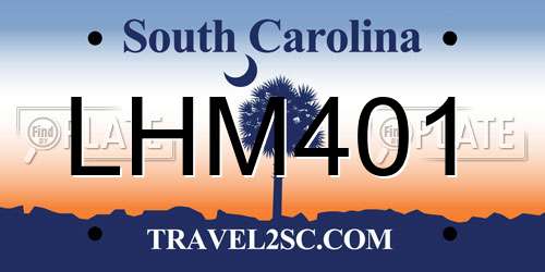 LHM401 South Carolina License Plate