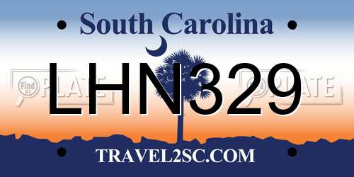 LHN329 South Carolina License Plate