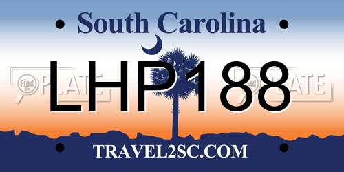 LHP188 South Carolina License Plate