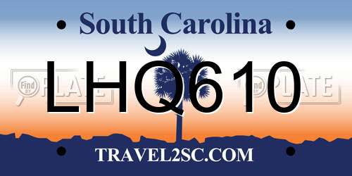 LHQ610 South Carolina License Plate