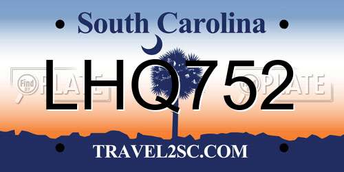 LHQ752 South Carolina License Plate