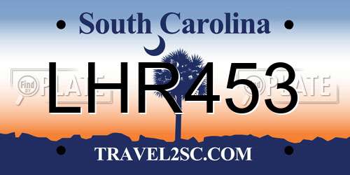 LHR453 South Carolina License Plate