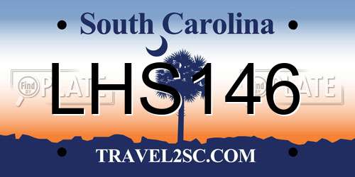 LHS146 South Carolina License Plate